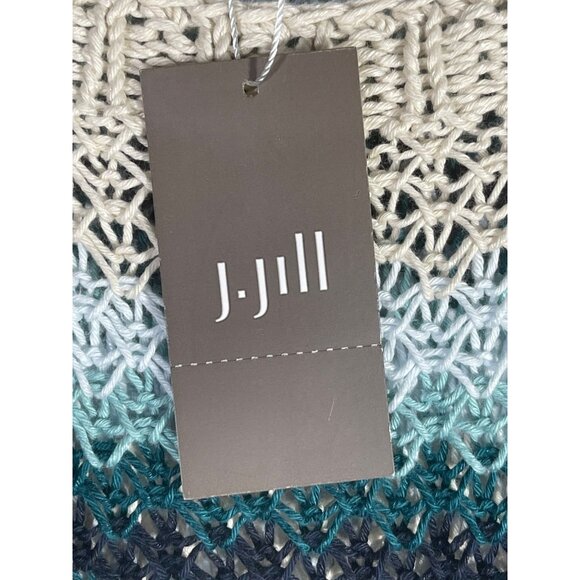 J. Jill Womens Open Knit Striped Sweater Top Small Linen/Cotton - Picture 8 of 9